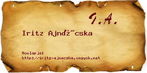 Iritz Ajnácska névjegykártya